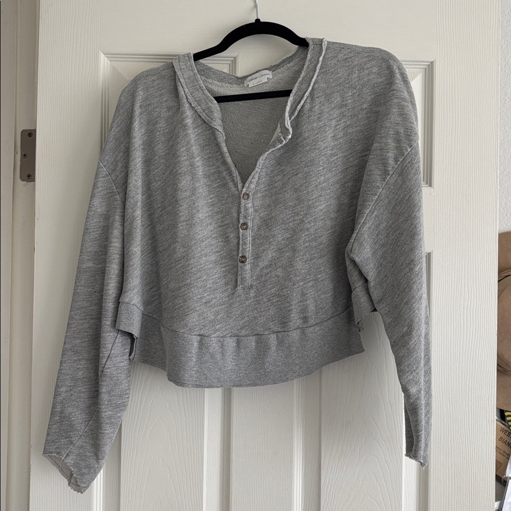 Lovers + Friends Light Gray Textured Sweater